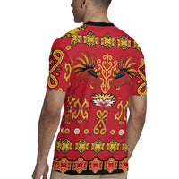 Papua Batik Motif Rugby Jersey Papua Spirit Red Version LT05 - Polynesian Pride
