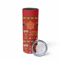 Papua Batik Motif Skinny Tumbler Papua Spirit Red Version LT05 - Polynesian Pride