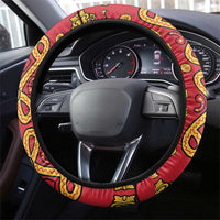 Papua Batik Motif Steering Wheel Cover Papua Spirit Red Version - Polynesian Pride