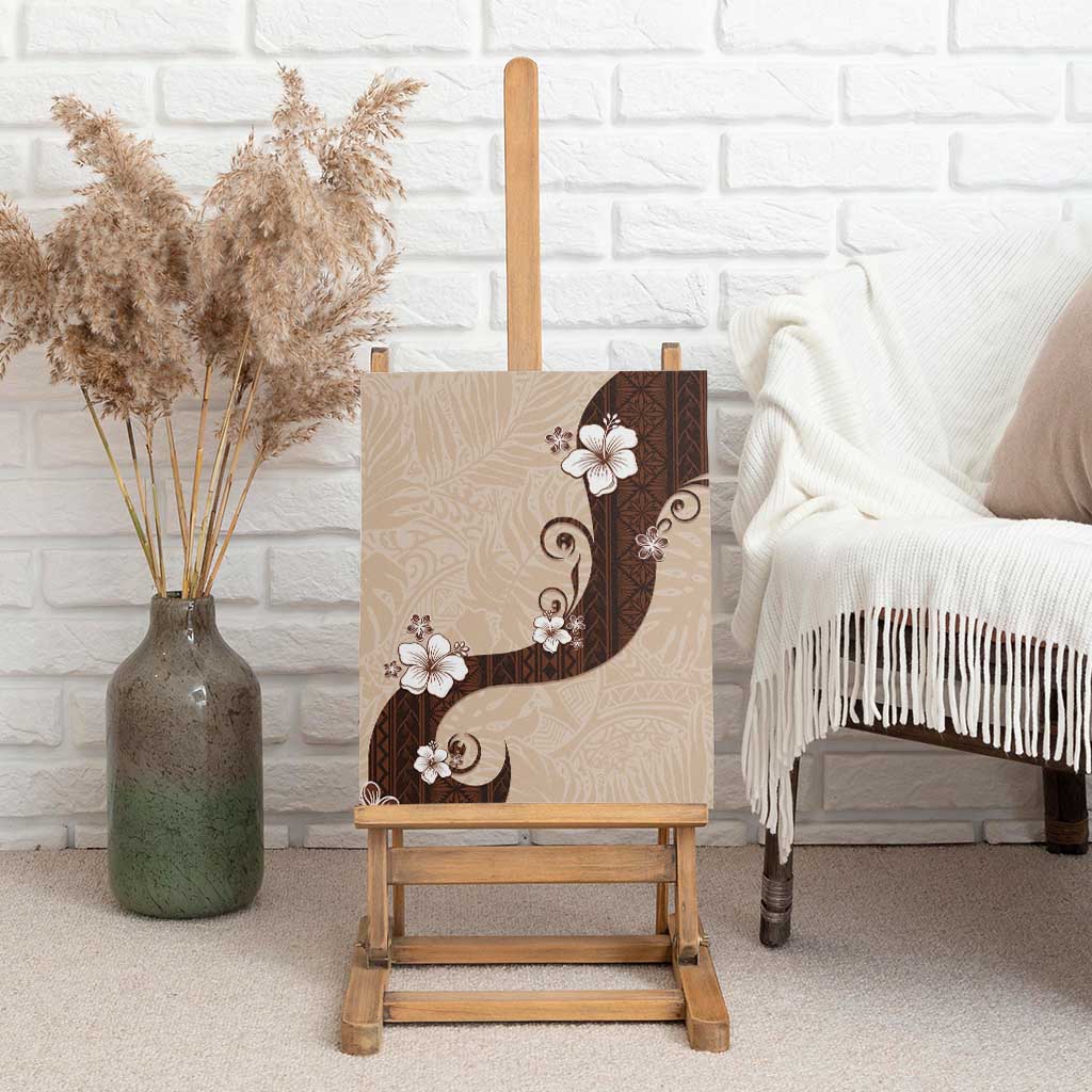 Polynesia Hibiscus Canvas Wall Art Cameo Curve Motif - Polynesian Pride
