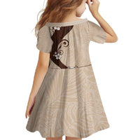 Polynesia Hibiscus Family Matching Long Sleeve Bodycon Dress and Hawaiian Shirt Cameo Curve Motif LT05 - Polynesian Pride