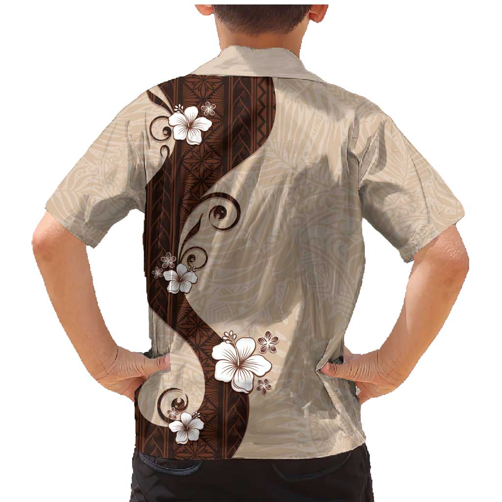 Polynesia Hibiscus Family Matching Mermaid Dress and Hawaiian Shirt Cameo Curve Motif LT05 - Polynesian Pride