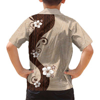 Polynesia Hibiscus Family Matching Short Sleeve Bodycon Dress and Hawaiian Shirt Cameo Curve Motif LT05 - Polynesian Pride