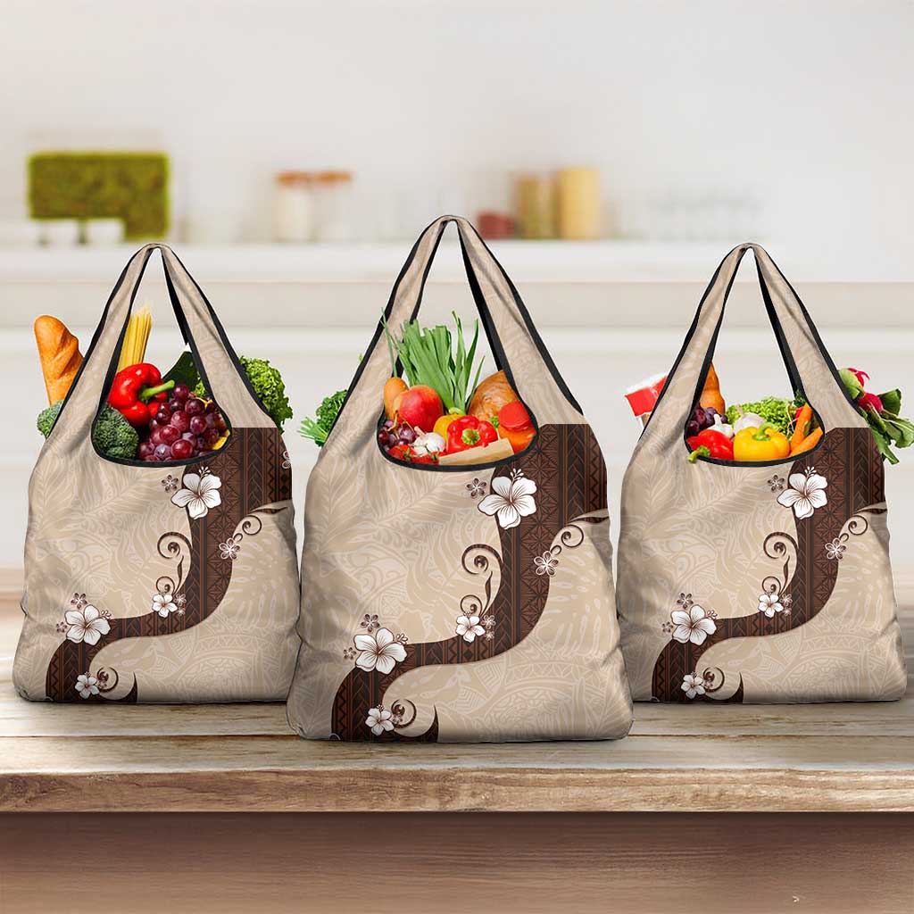 Polynesia Hibiscus Grocery Bag Cameo Curve Motif - Polynesian Pride