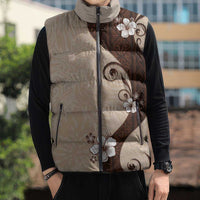 Polynesia Hibiscus Sleeveless Puffer Jacket Cameo Curve Motif - Polynesian Pride