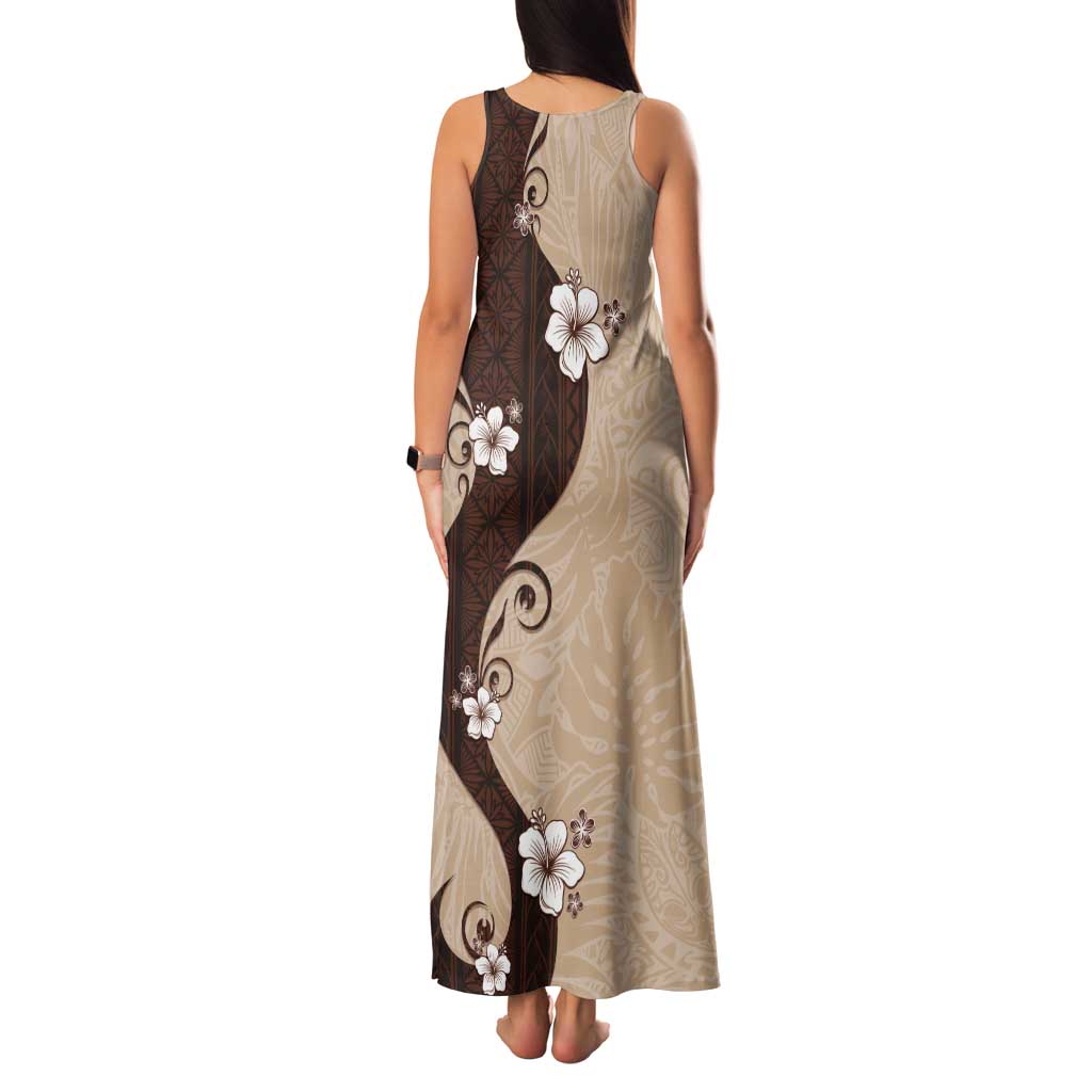 Polynesia Hibiscus Tank Maxi Dress Cameo Curve Motif LT05 - Polynesian Pride