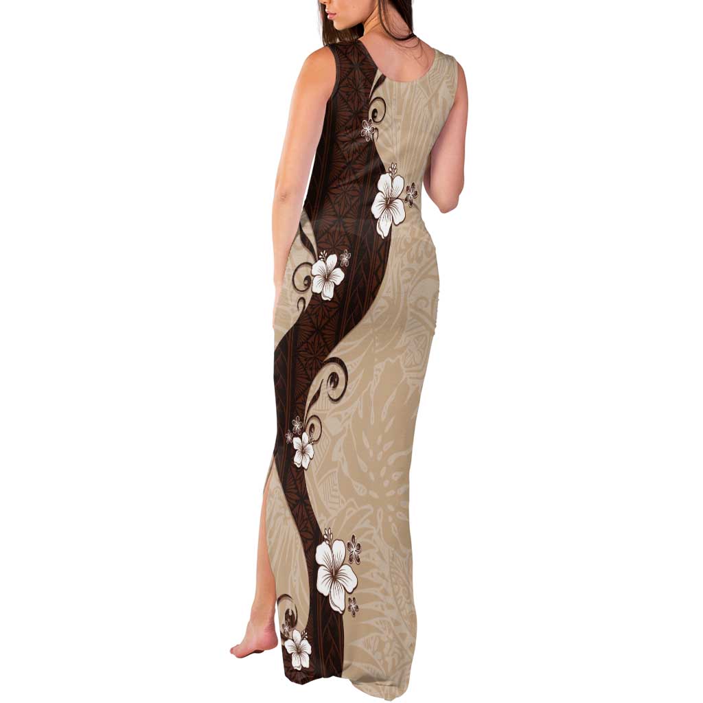 Polynesia Hibiscus Tank Maxi Dress Cameo Curve Motif LT05 - Polynesian Pride