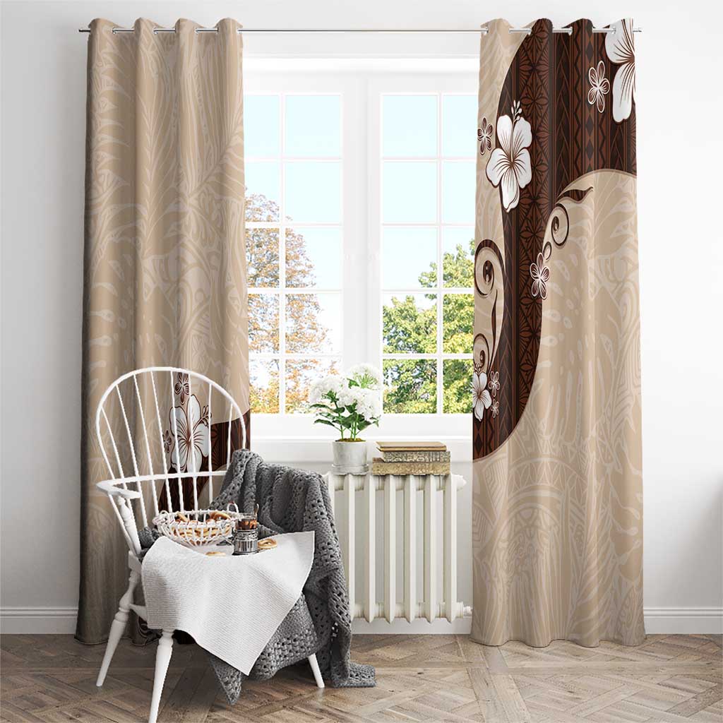 Polynesia Hibiscus Window Curtain Cameo Curve Motif - Polynesian Pride