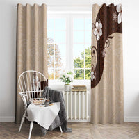 Polynesia Hibiscus Window Curtain Cameo Curve Motif - Polynesian Pride