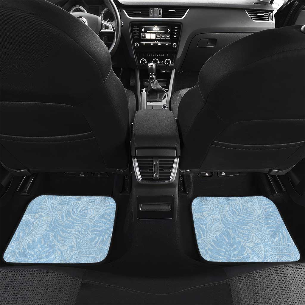 Polynesia Hibiscus Car Mats Sky Blue Curve Motif - Polynesian Pride
