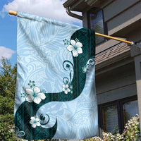 Polynesia Hibiscus Garden Flag Sky Blue Curve Motif LT05 - Polynesian Pride