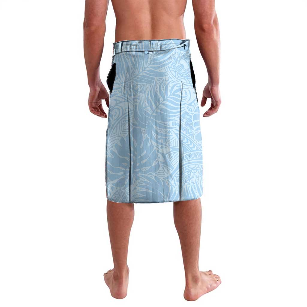 Polynesia Hibiscus Lavalava Sky Blue Curve Motif LT05 - Polynesian Pride