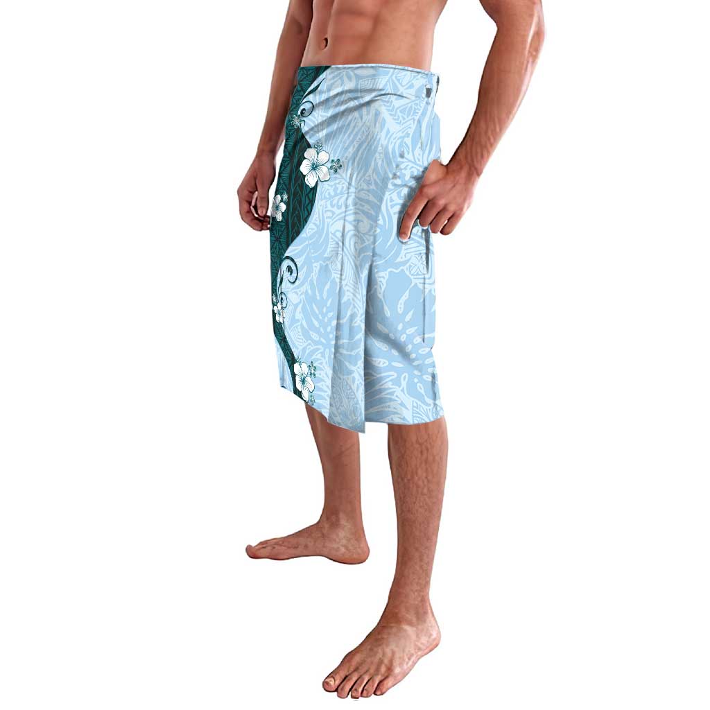 Polynesia Hibiscus Lavalava Sky Blue Curve Motif LT05 - Polynesian Pride
