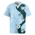 Polynesia Hibiscus Rugby Jersey Sky Blue Curve Motif - Polynesian Pride