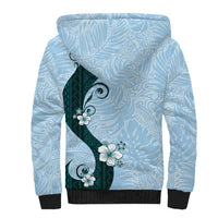 Polynesia Hibiscus Sherpa Hoodie Sky Blue Curve Motif LT05 - Polynesian Pride