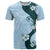 Polynesia Hibiscus T Shirt Sky Blue Curve Motif - Polynesian Pride