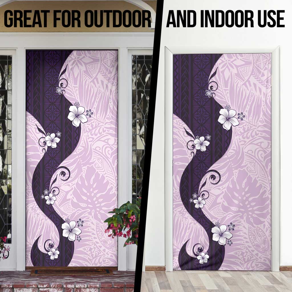 Polynesia Hibiscus Door Cover Thistle Curve Motif - Polynesian Pride