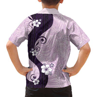 Polynesia Hibiscus Family Matching Off Shoulder Maxi Dress and Hawaiian Shirt Thistle Curve Motif LT05 - Polynesian Pride