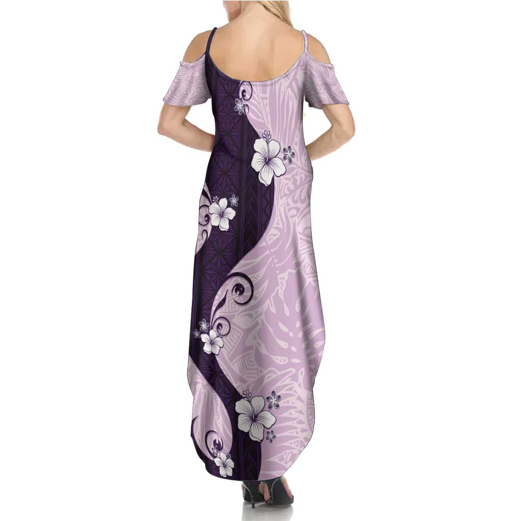 Polynesia Hibiscus Family Matching Summer Maxi Dress and Hawaiian Shirt Thistle Curve Motif LT05 - Polynesian Pride