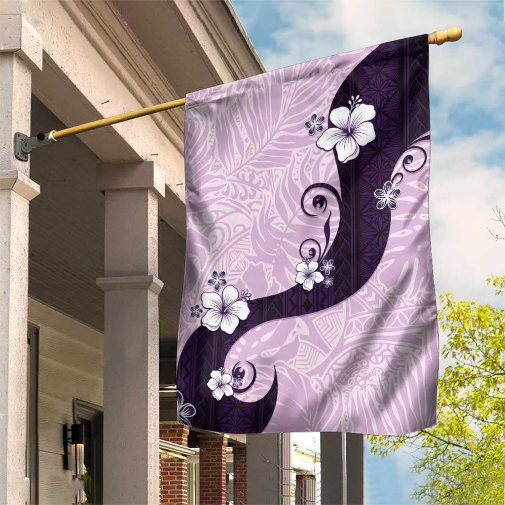 Polynesia Hibiscus Garden Flag Thistle Curve Motif LT05 House Flag Purple - Polynesian Pride
