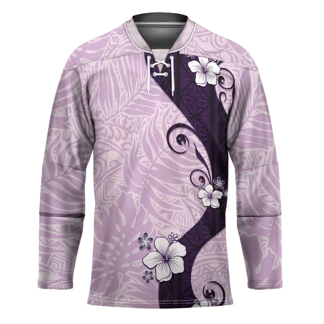 Polynesia Hibiscus Hockey Jersey Thistle Curve Motif - Polynesian Pride