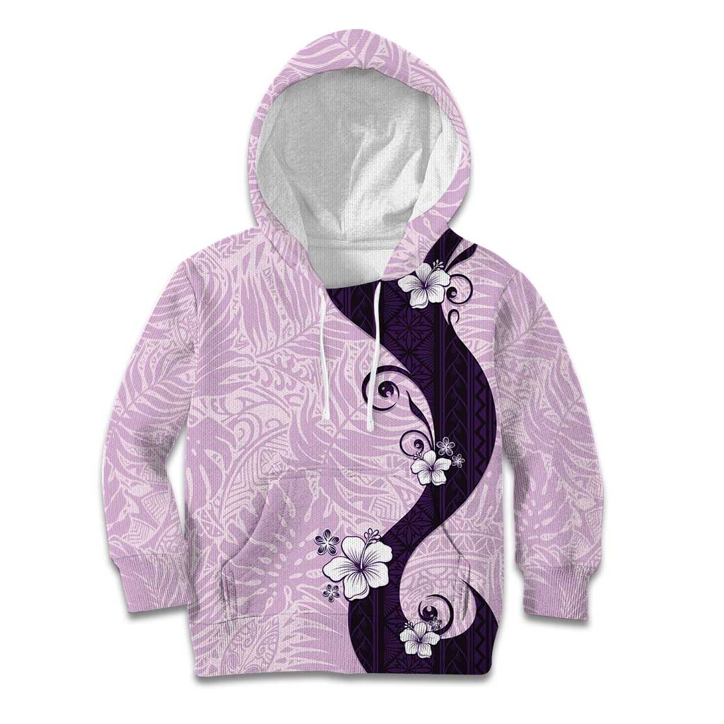 Polynesia Hibiscus Kid Hoodie Thistle Curve Motif LT05 Hoodie Purple - Polynesian Pride