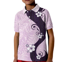 Polynesia Hibiscus Kid Polo Shirt Thistle Curve Motif LT05 Kid Purple - Polynesian Pride