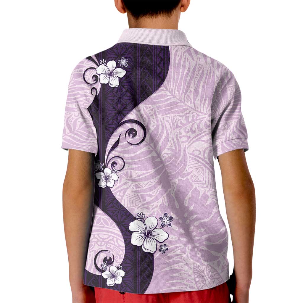 Polynesia Hibiscus Kid Polo Shirt Thistle Curve Motif LT05 - Polynesian Pride