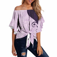 Polynesia Hibiscus Off Shoulder Wrap Waist Top Thistle Curve Motif LT05 - Polynesian Pride