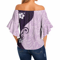 Polynesia Hibiscus Off Shoulder Wrap Waist Top Thistle Curve Motif LT05 - Polynesian Pride