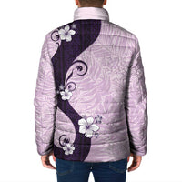 Polynesia Hibiscus Padded Jacket Thistle Curve Motif - Polynesian Pride