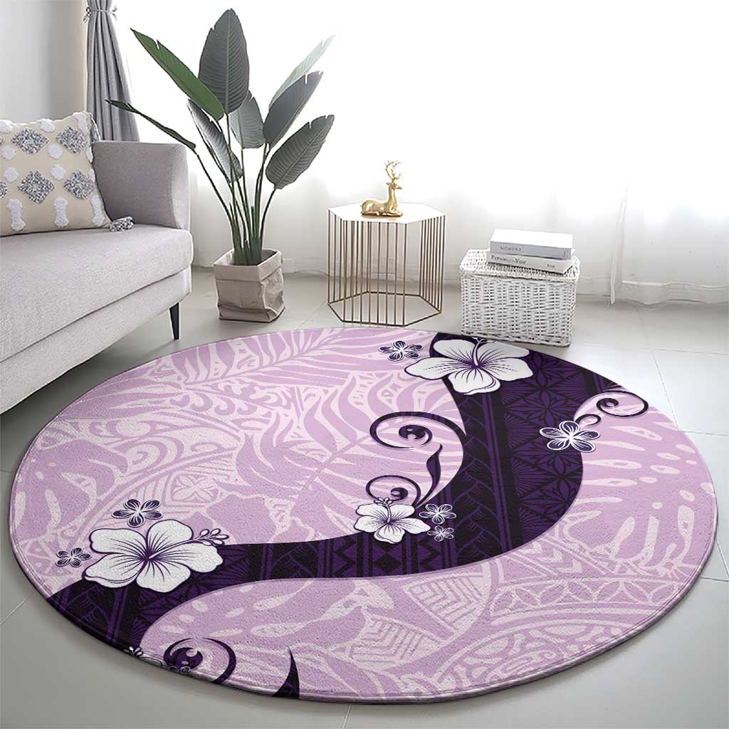 Polynesia Hibiscus Round Carpet Thistle Curve Motif LT05 - Polynesian Pride