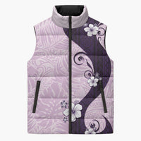 Polynesia Hibiscus Sleeveless Puffer Jacket Thistle Curve Motif - Polynesian Pride