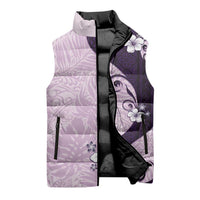 Polynesia Hibiscus Sleeveless Puffer Jacket Thistle Curve Motif - Polynesian Pride