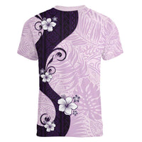 Polynesia Hibiscus Women V-Neck T-Shirt Thistle Curve Motif LT05 - Polynesian Pride
