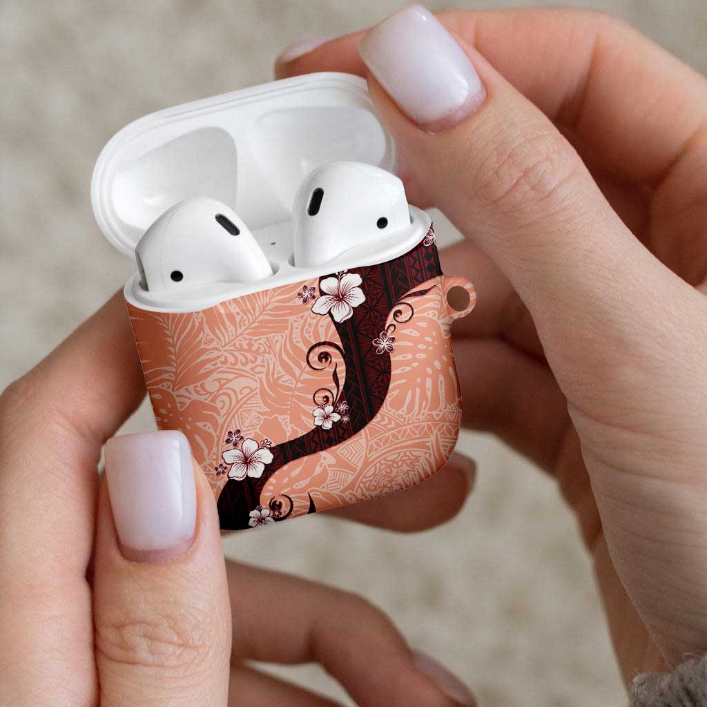 Polynesia Hibiscus AirPods Case Rose Bud Curve Motif - Polynesian Pride