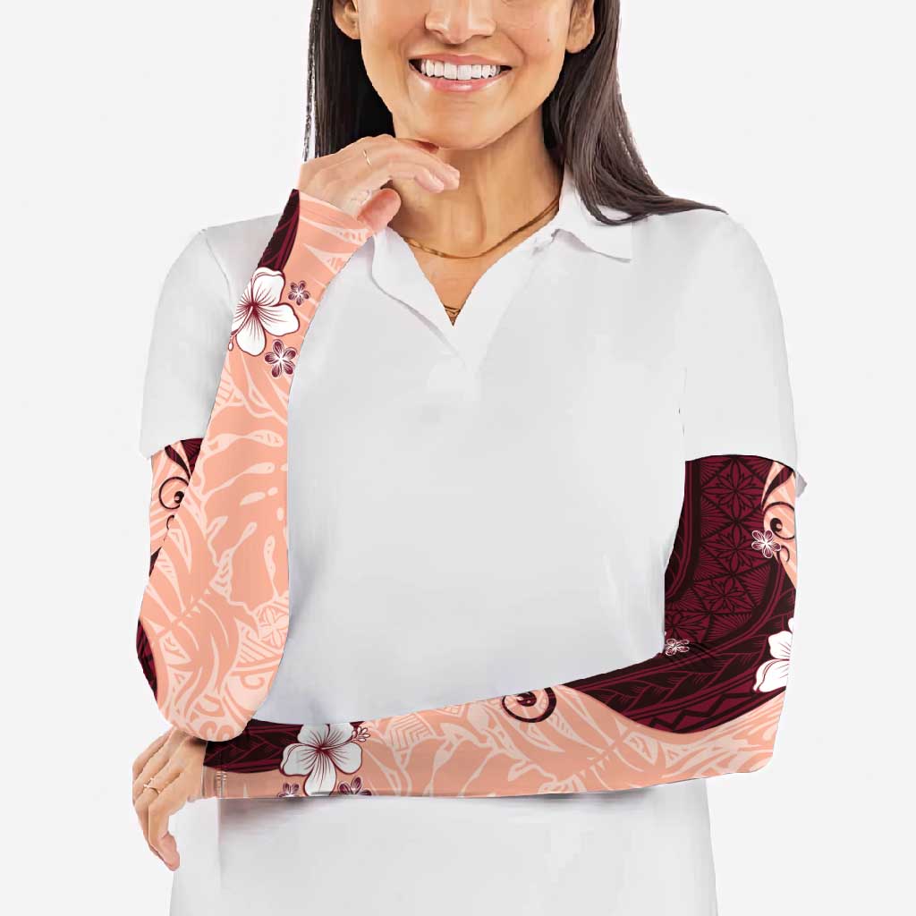 Polynesia Hibiscus Arm Sleeves Rose Bud Curve Motif - Polynesian Pride