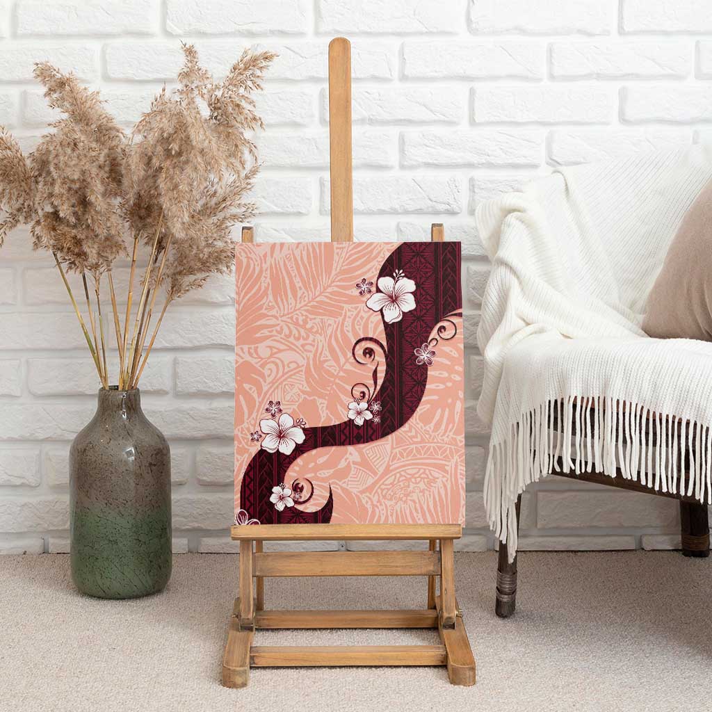 Polynesia Hibiscus Canvas Wall Art Rose Bud Curve Motif - Polynesian Pride