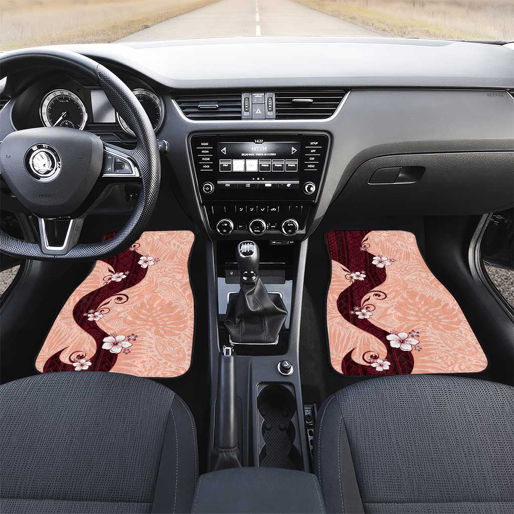 Polynesia Hibiscus Car Mats Rose Bud Curve Motif - Polynesian Pride
