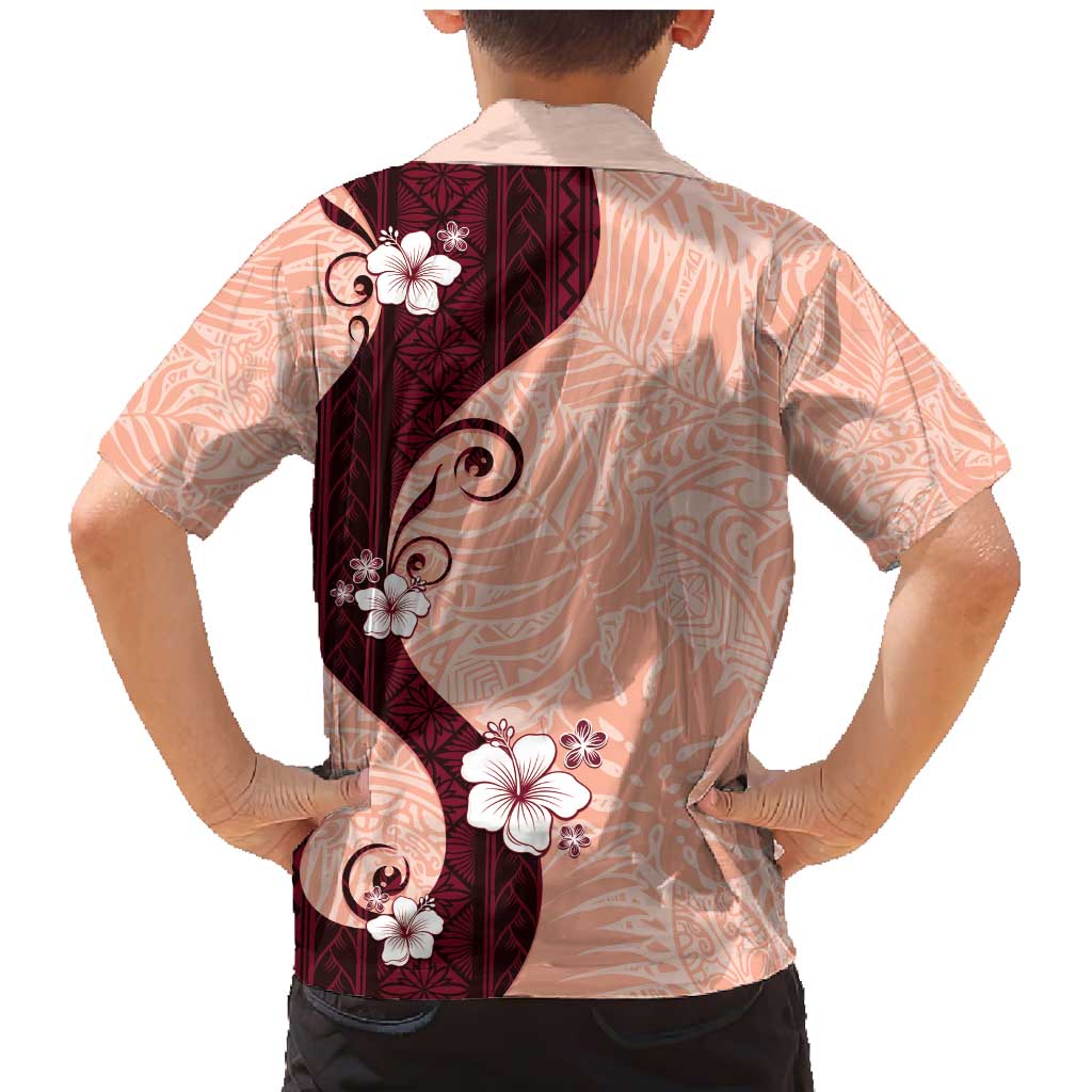 Polynesia Hibiscus Family Matching Mermaid Dress and Hawaiian Shirt Rose Bud Curve Motif LT05 - Polynesian Pride