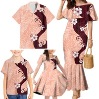 Polynesia Hibiscus Family Matching Mermaid Dress and Hawaiian Shirt Rose Bud Curve Motif LT05 - Polynesian Pride
