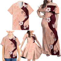 Polynesia Hibiscus Family Matching Off Shoulder Maxi Dress and Hawaiian Shirt Rose Bud Curve Motif LT05 - Polynesian Pride