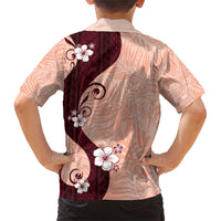 Polynesia Hibiscus Family Matching Short Sleeve Bodycon Dress and Hawaiian Shirt Rose Bud Curve Motif LT05 - Polynesian Pride