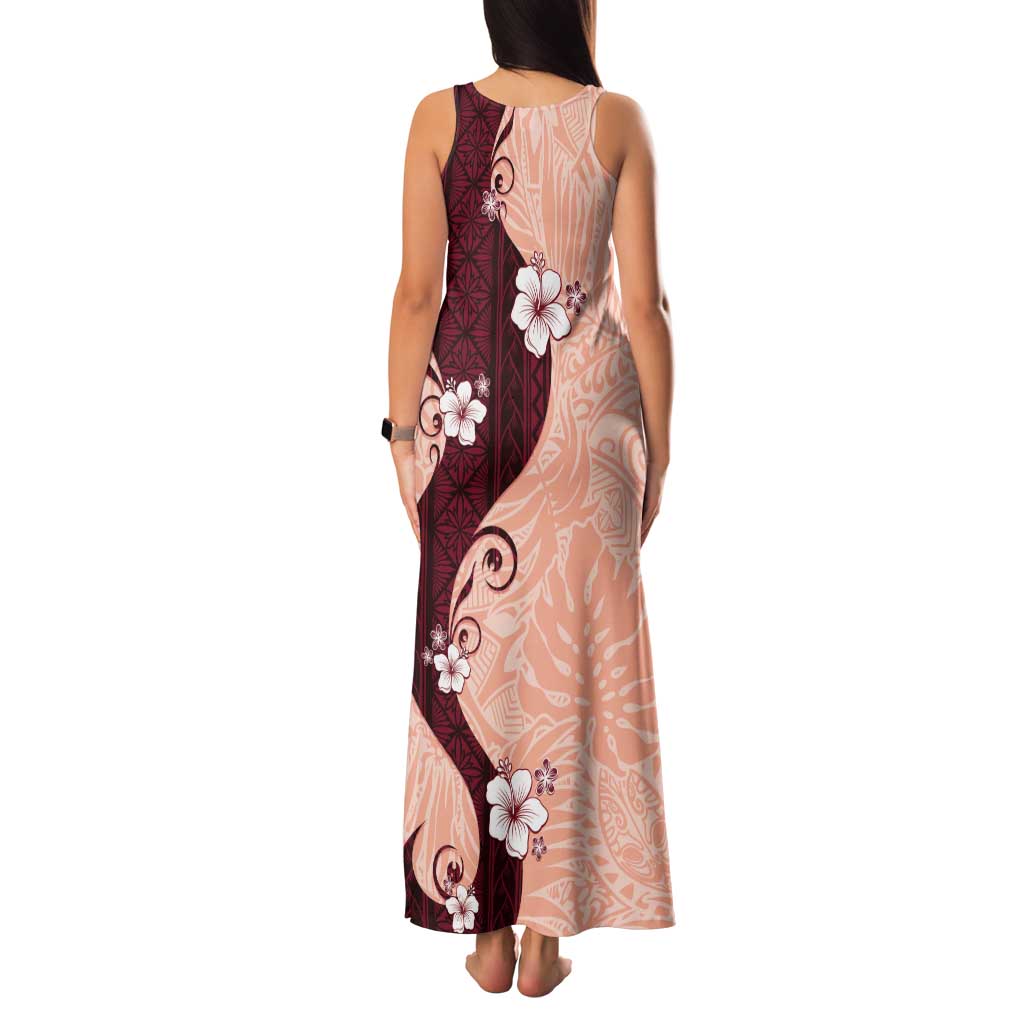 Polynesia Hibiscus Family Matching Tank Maxi Dress and Hawaiian Shirt Rose Bud Curve Motif LT05 - Polynesian Pride