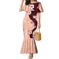 Polynesia Hibiscus Mermaid Dress Rose Bud Curve Motif LT05 Women Red - Polynesian Pride