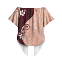 Polynesia Hibiscus Off Shoulder Wrap Waist Top Rose Bud Curve Motif LT05 - Polynesian Pride
