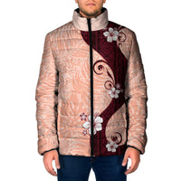 Polynesia Hibiscus Padded Jacket Rose Bud Curve Motif - Polynesian Pride