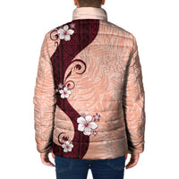 Polynesia Hibiscus Padded Jacket Rose Bud Curve Motif - Polynesian Pride