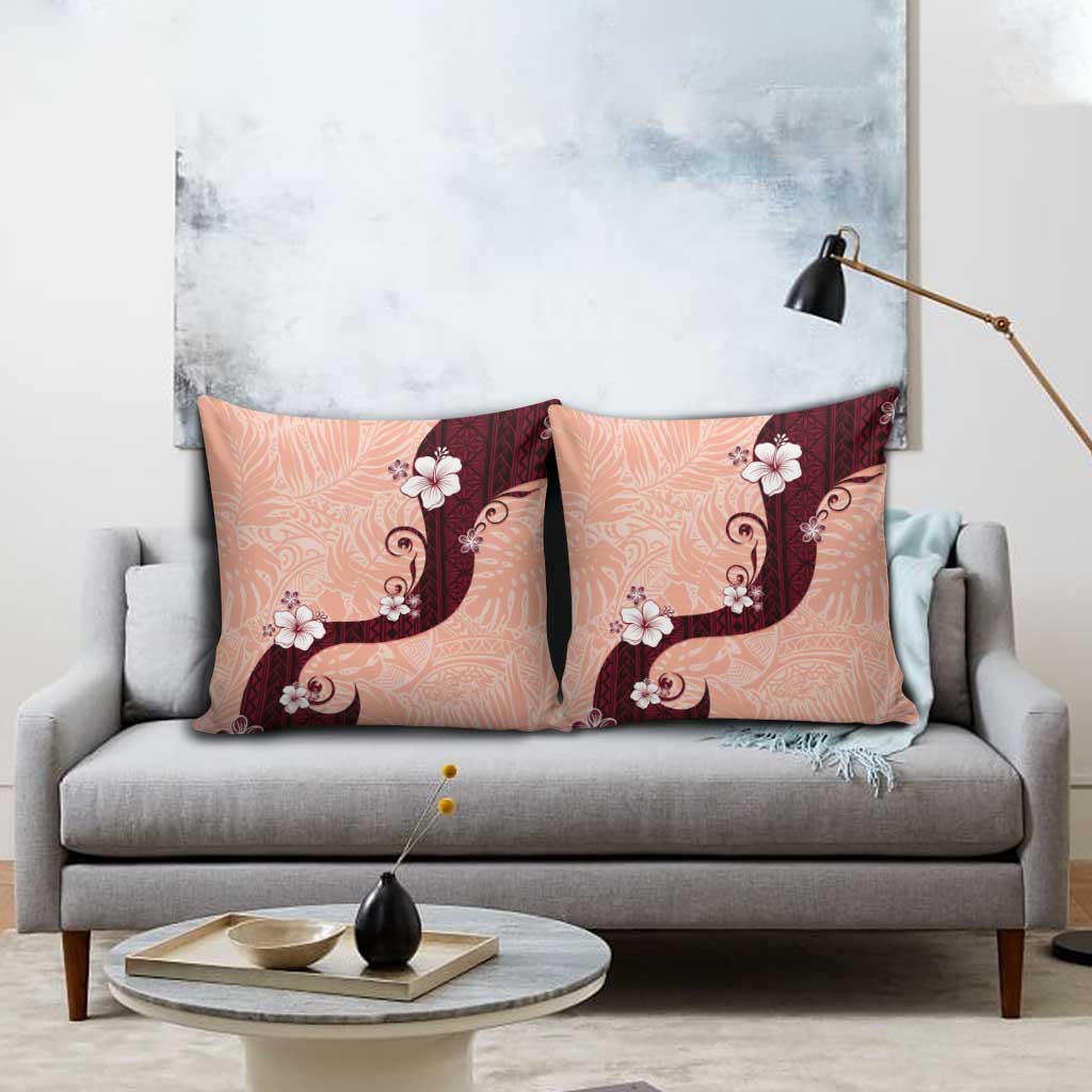 Polynesia Hibiscus Pillow Cover Rose Bud Curve Motif - Polynesian Pride