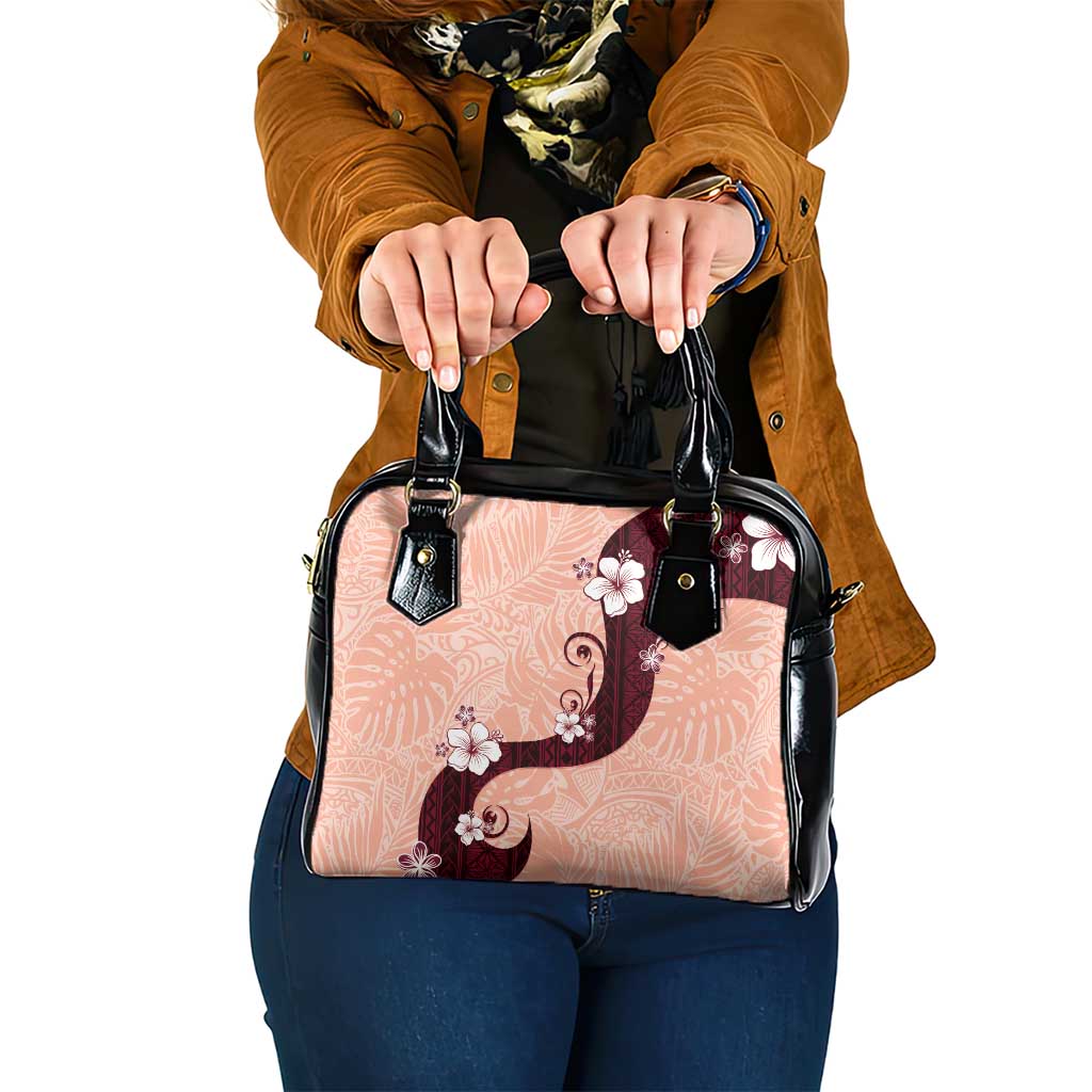 Polynesia Hibiscus Shoulder Handbag Rose Bud Curve Motif - Polynesian Pride